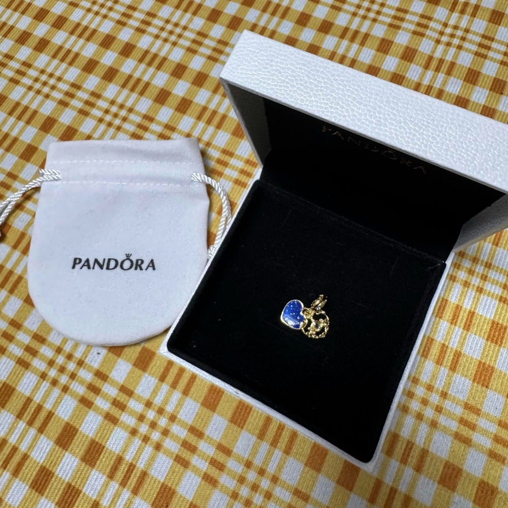 Pandora Gold and Blue Heart Ring